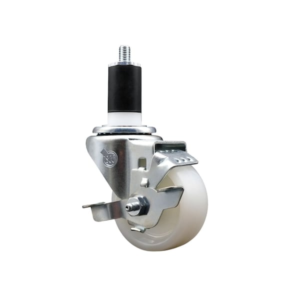 3'' Nylon Swivel 1-1/2'' Expanding Stem Caster with Brake